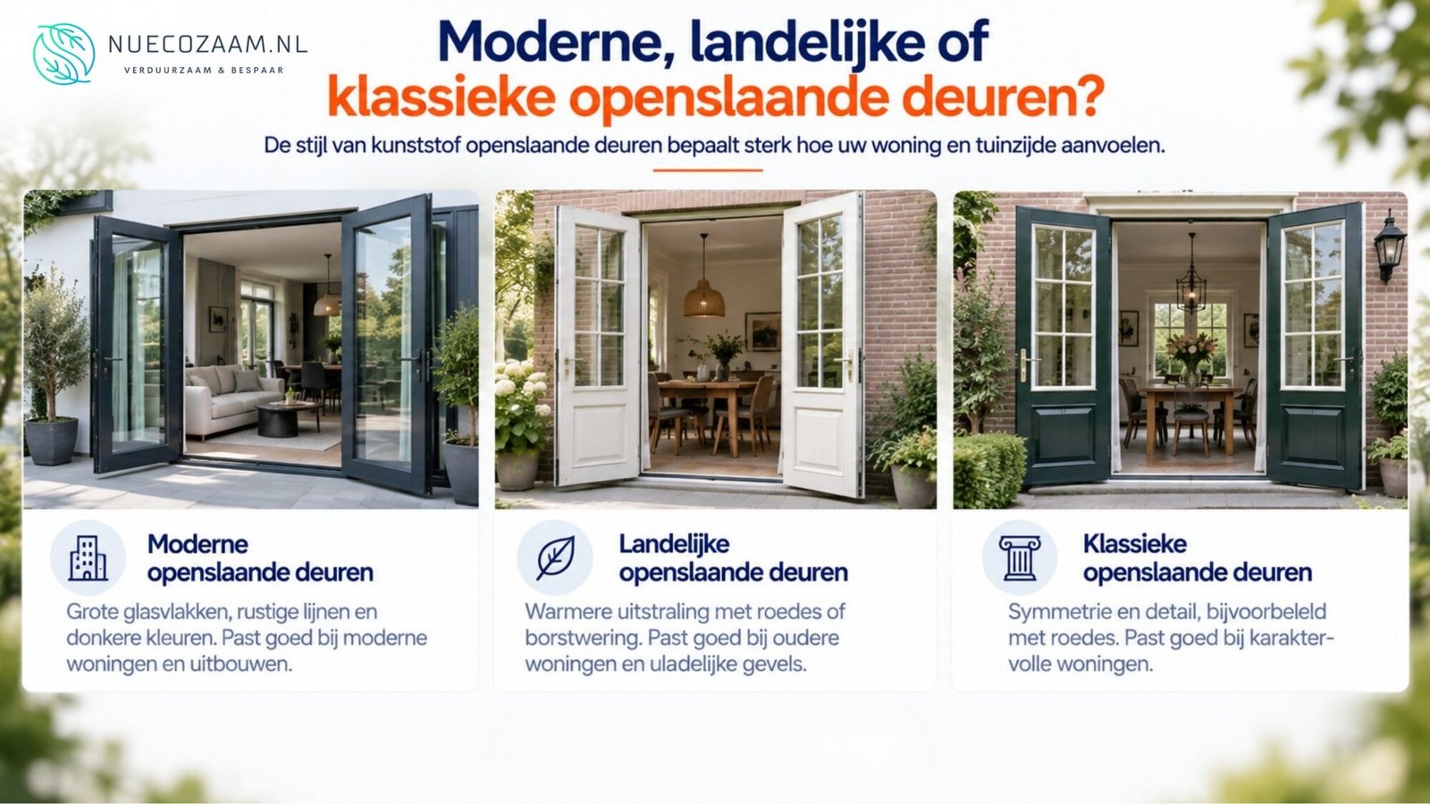 Kunststof openslaande deuren Stijlen Twente en Overijssel